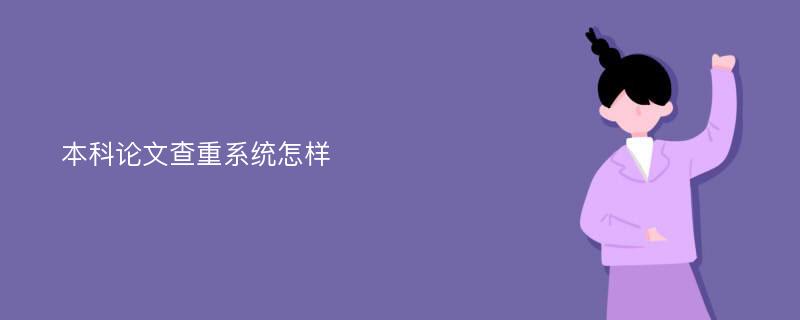 本科论文查重系统怎样